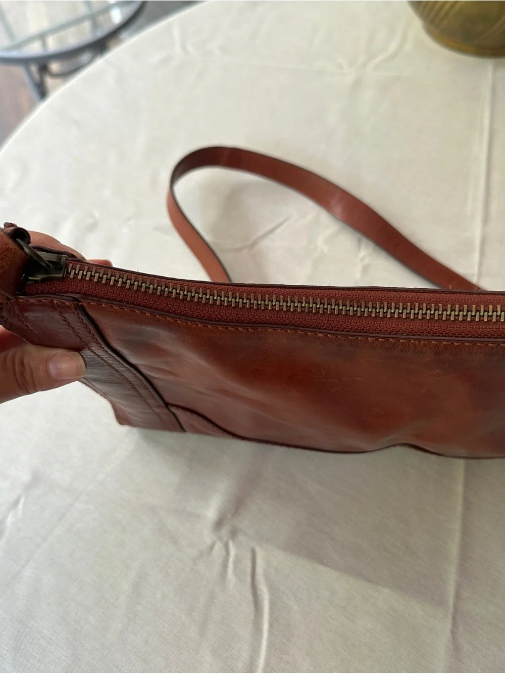 Frye Melissa Cognac Leather Crossbody Bag